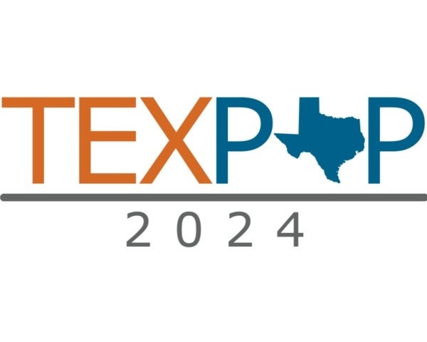 TEXPop 2024 logo includes UT brand colors and a state of Texas outline